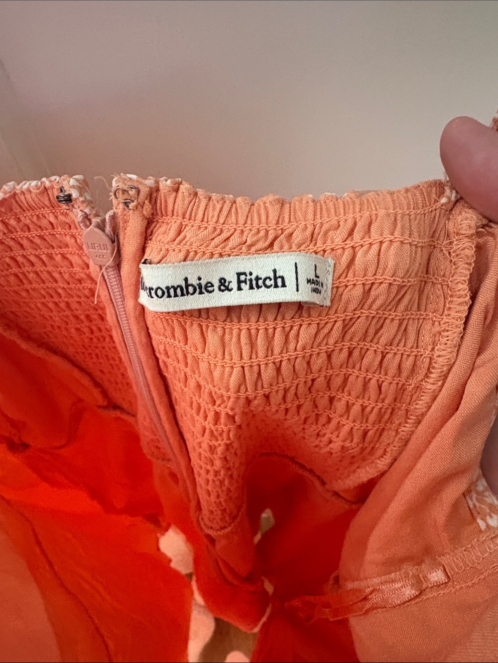 Abercrombie & Fitch Coral Pink Floral Midi Slip Dress - Picture 2 of 3